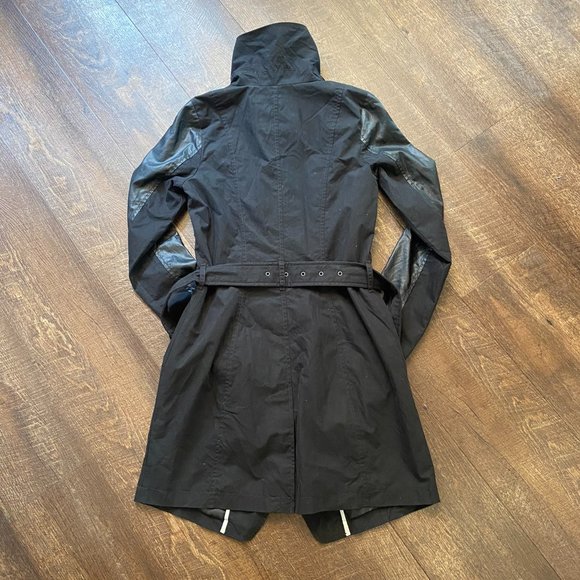 7 For All Mankind Belted Asymmetrical Trench Coat - Extra-Small - Picture 3 of 8
